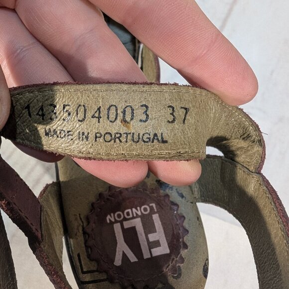 Fly London Red Maroon Leather Heeled Mary Jane Sandals Size 37 - Picture 2 of 10